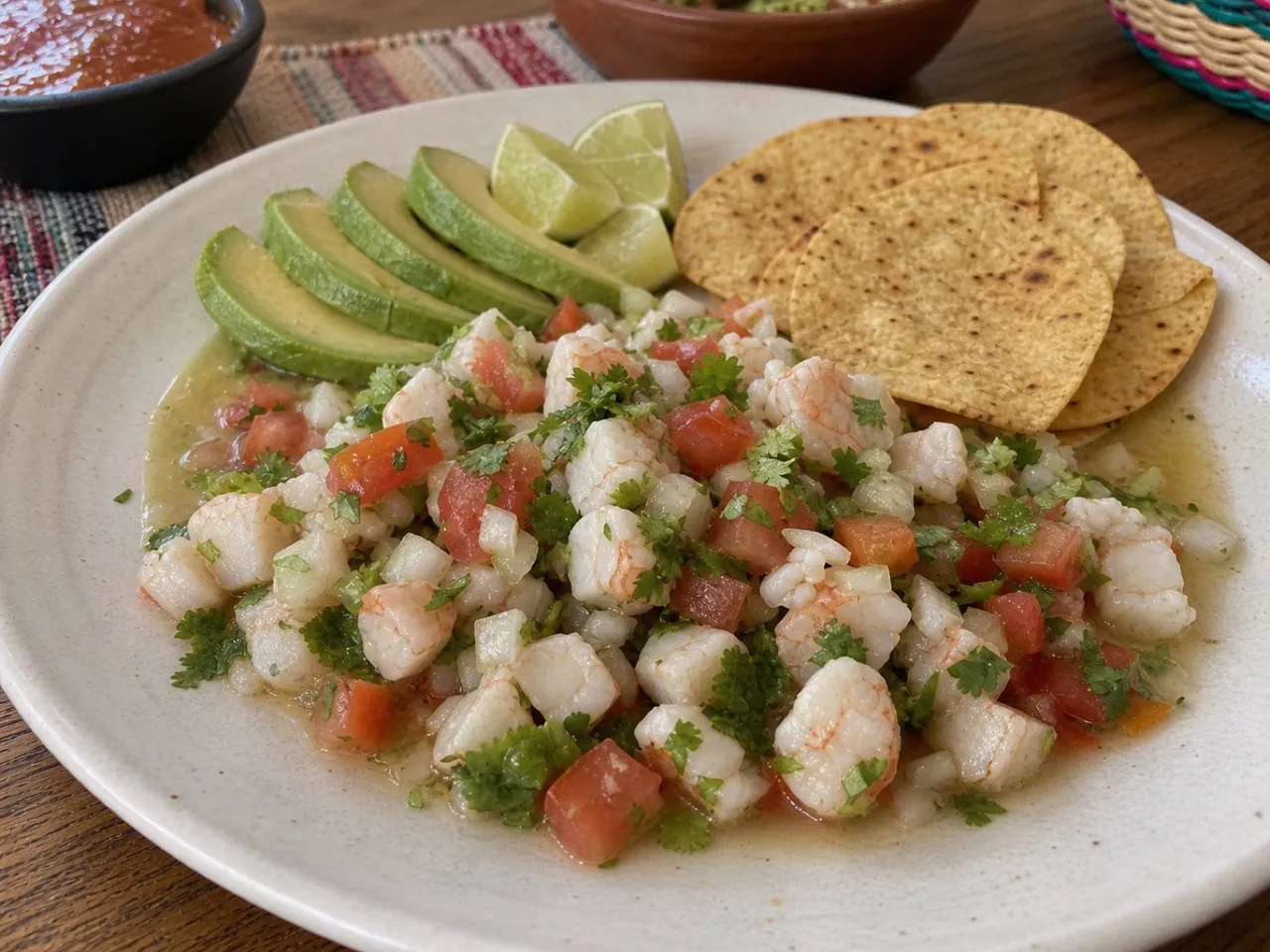 Ceviche — served