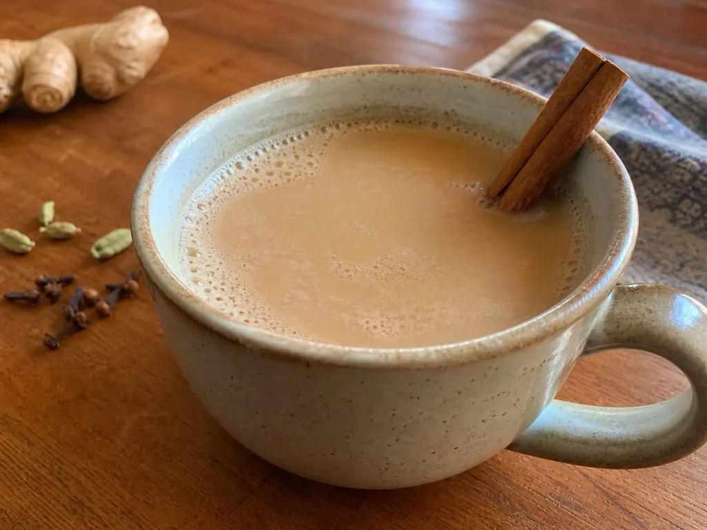 Chai Tea Latte — plated and served