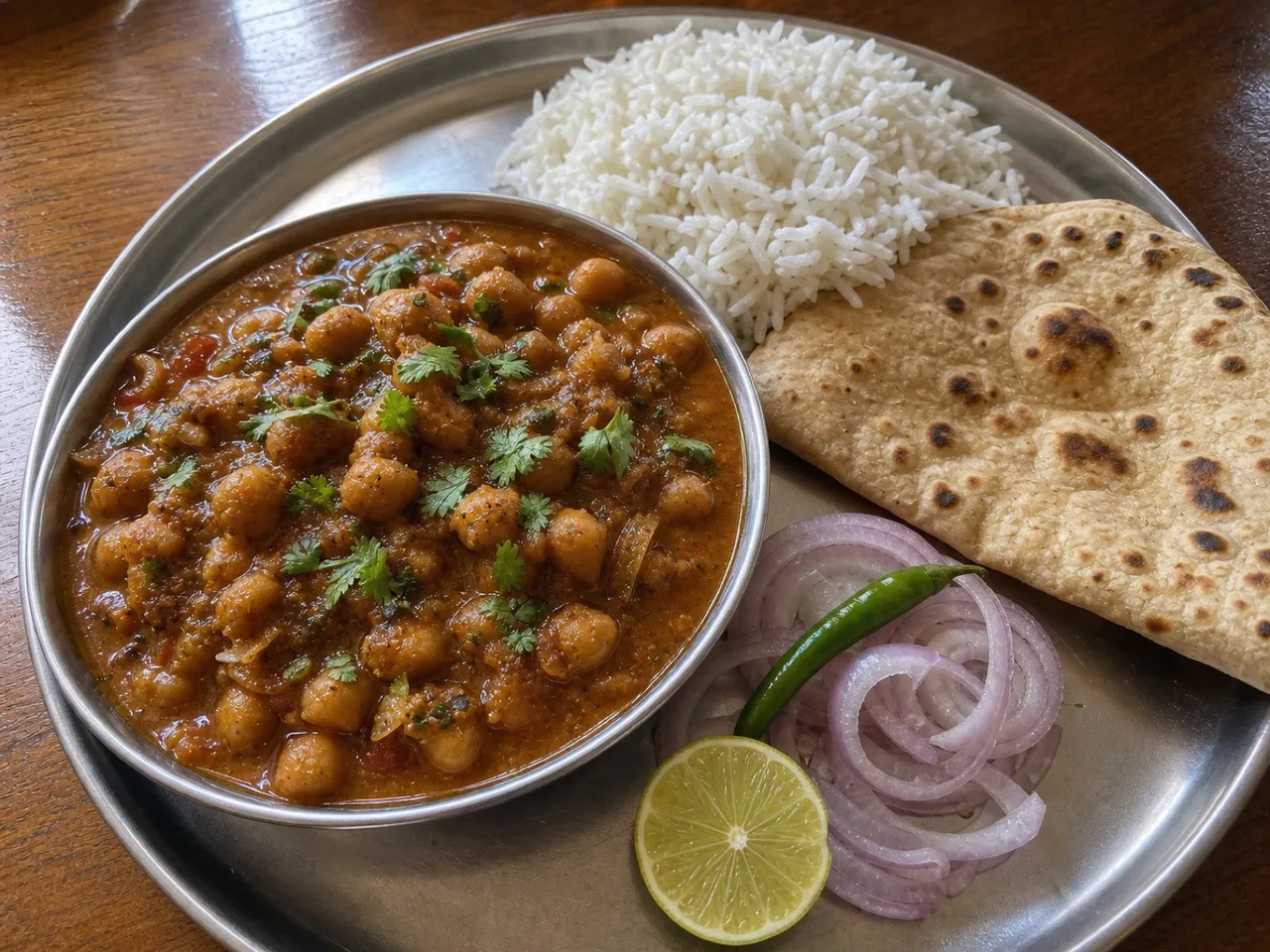 Chana Masala — served