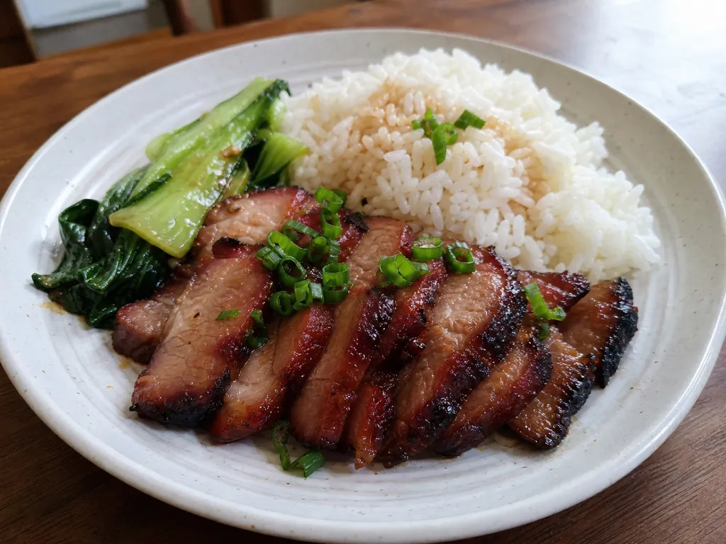 Char Siu (BBQ Pork) — plated and served