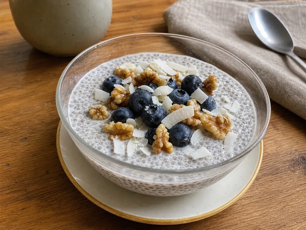 Chia Pudding — plated and served