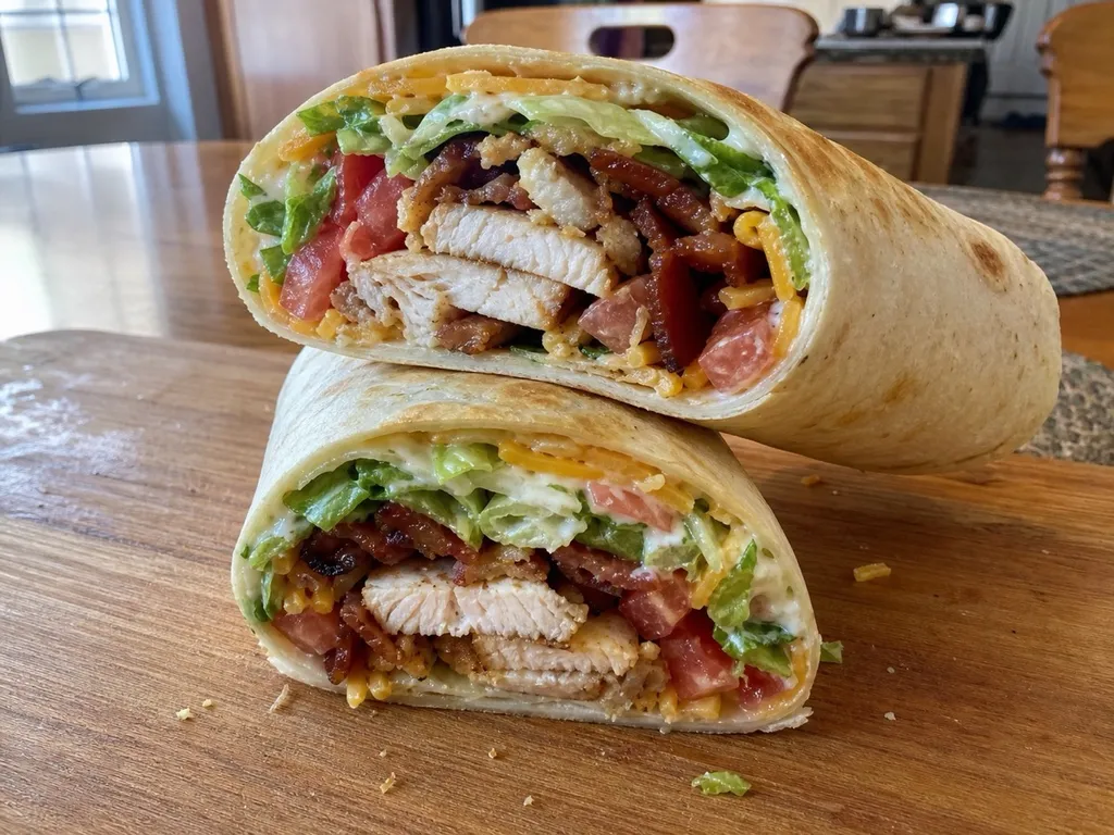 Chicken Bacon Ranch Wrap — plated and served