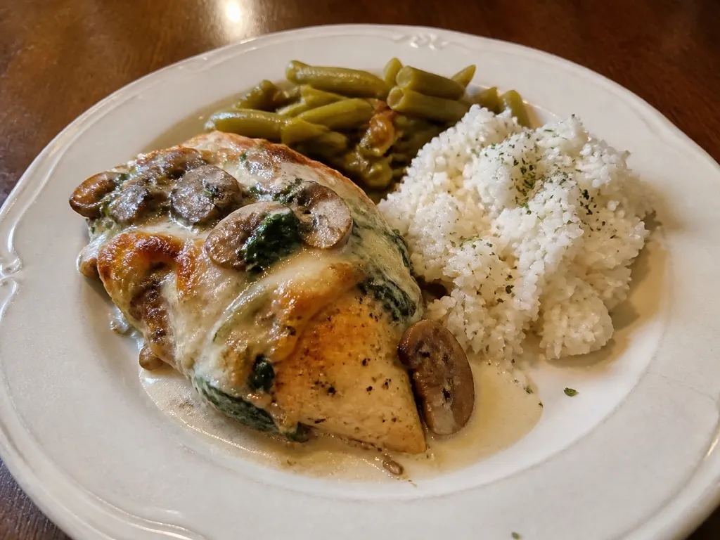 Chicken Breasts Lombardi — plated and served
