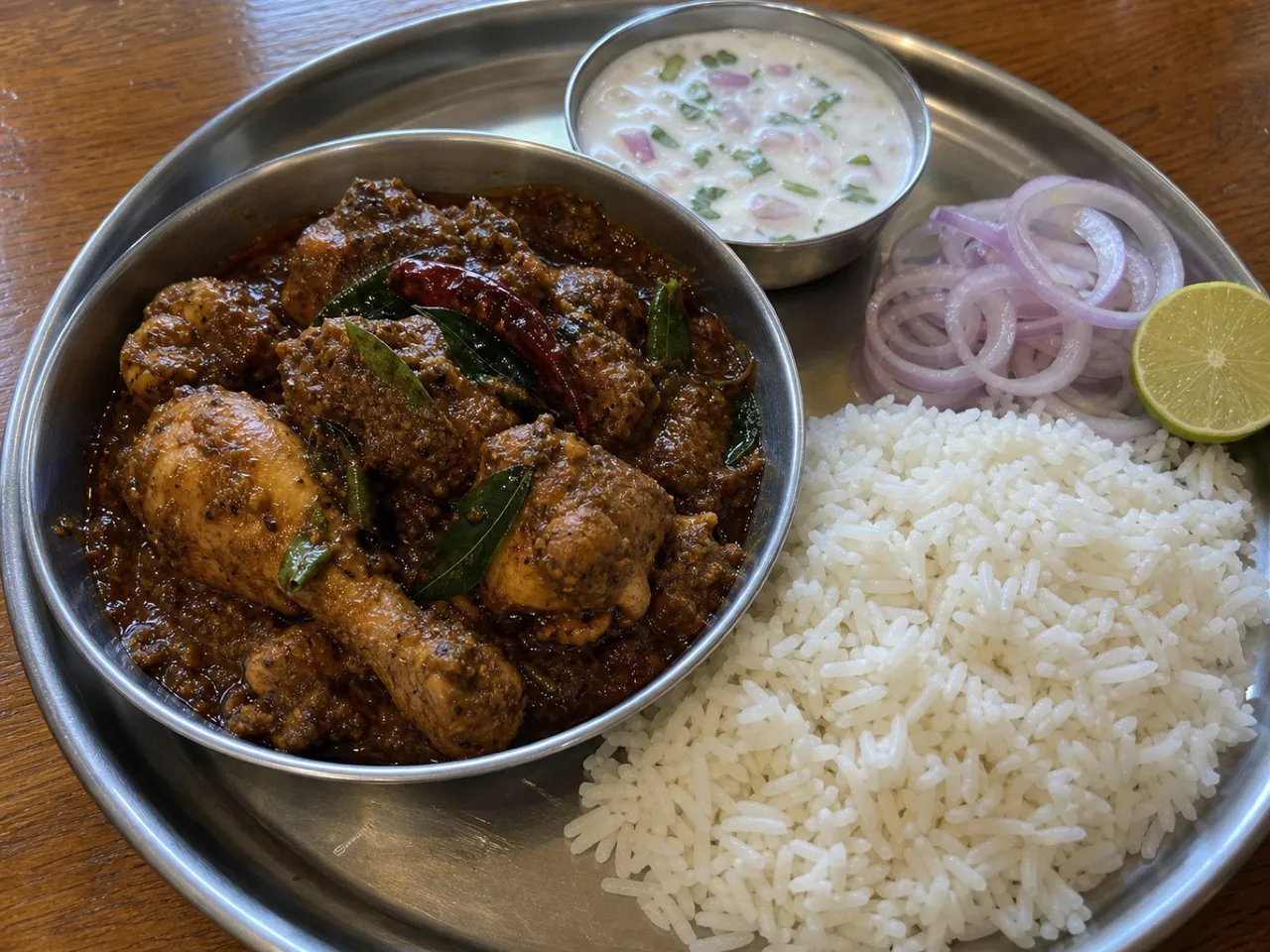 Chicken Chettinad — served