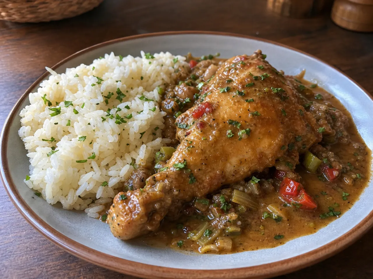 Chicken Fricassée — served