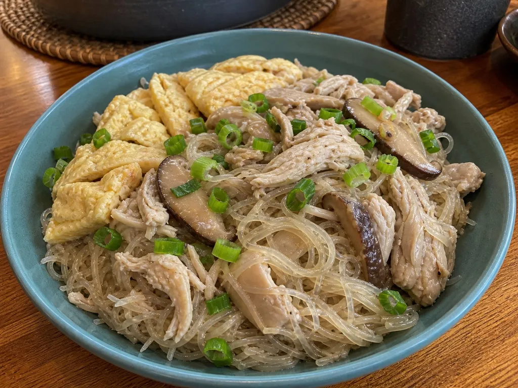 Chicken Long Rice — plated and served