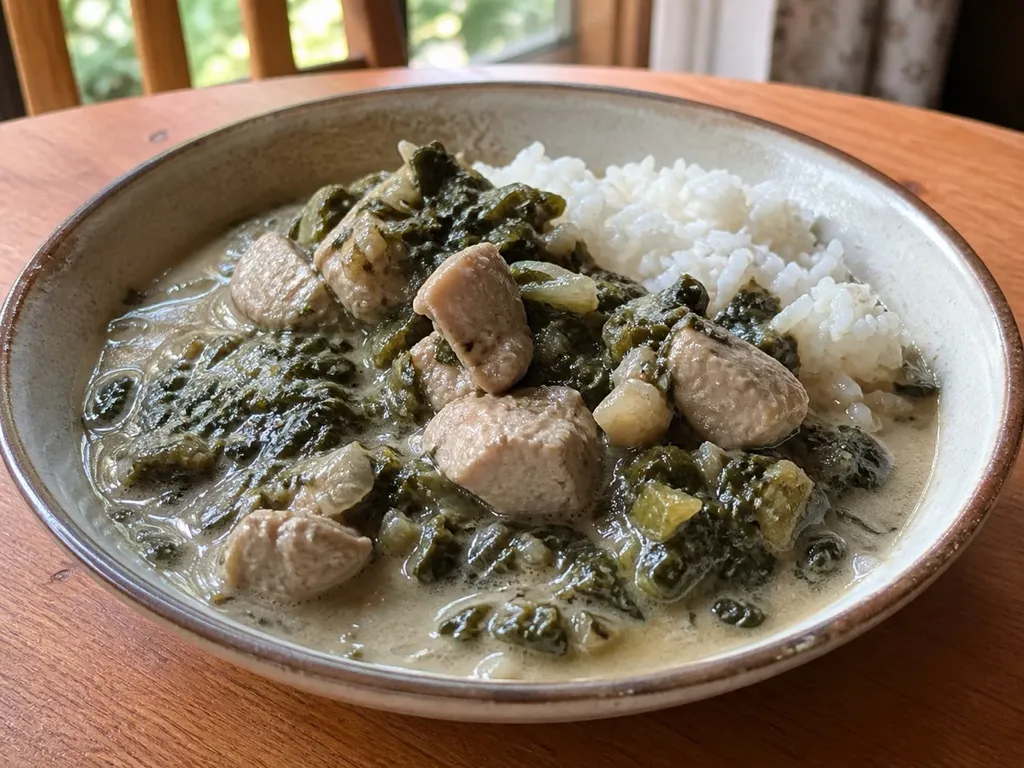 Chicken Luau — plated and served