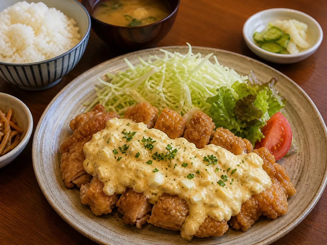 Chicken Nanban — served