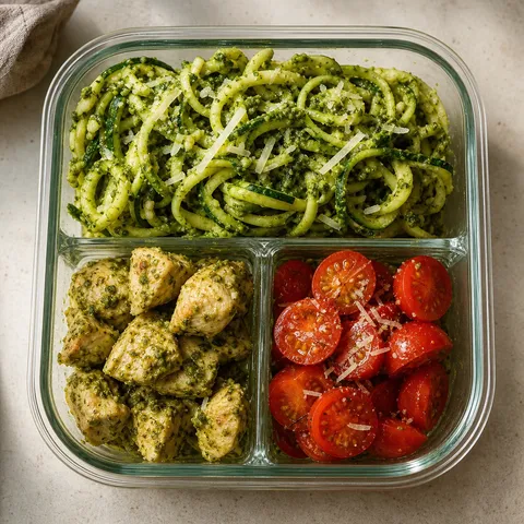 Chicken Pesto Zoodles — Meal Prep recipe