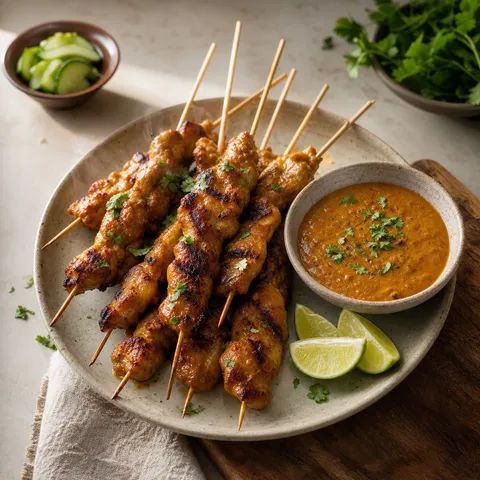 Chicken Satay with Peanut Sauce — Chicken & Poultry recipe