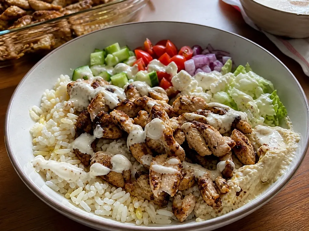 Chicken Shawarma Bowls — plated and served