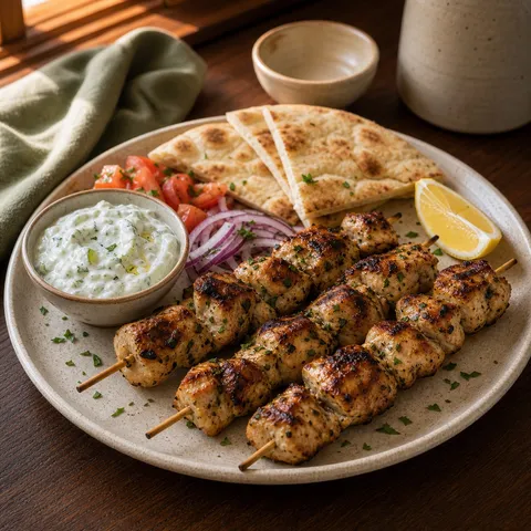Chicken Souvlaki with Tzatziki — Greek recipe