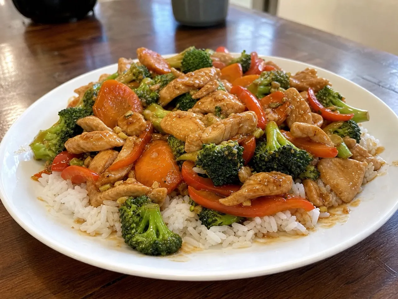 Chicken Stir-Fry with Vegetables — served