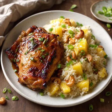 Chicken Teriyaki with Cashew Pineapple Rice — Chicken & Poultry recipe