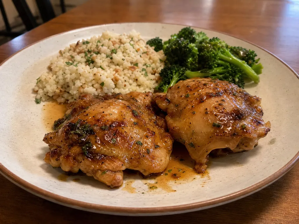 Chicken Thighs — plated and served