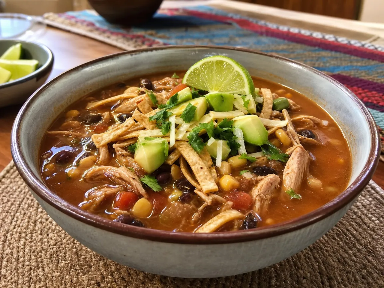 Chicken Tortilla Soup — served