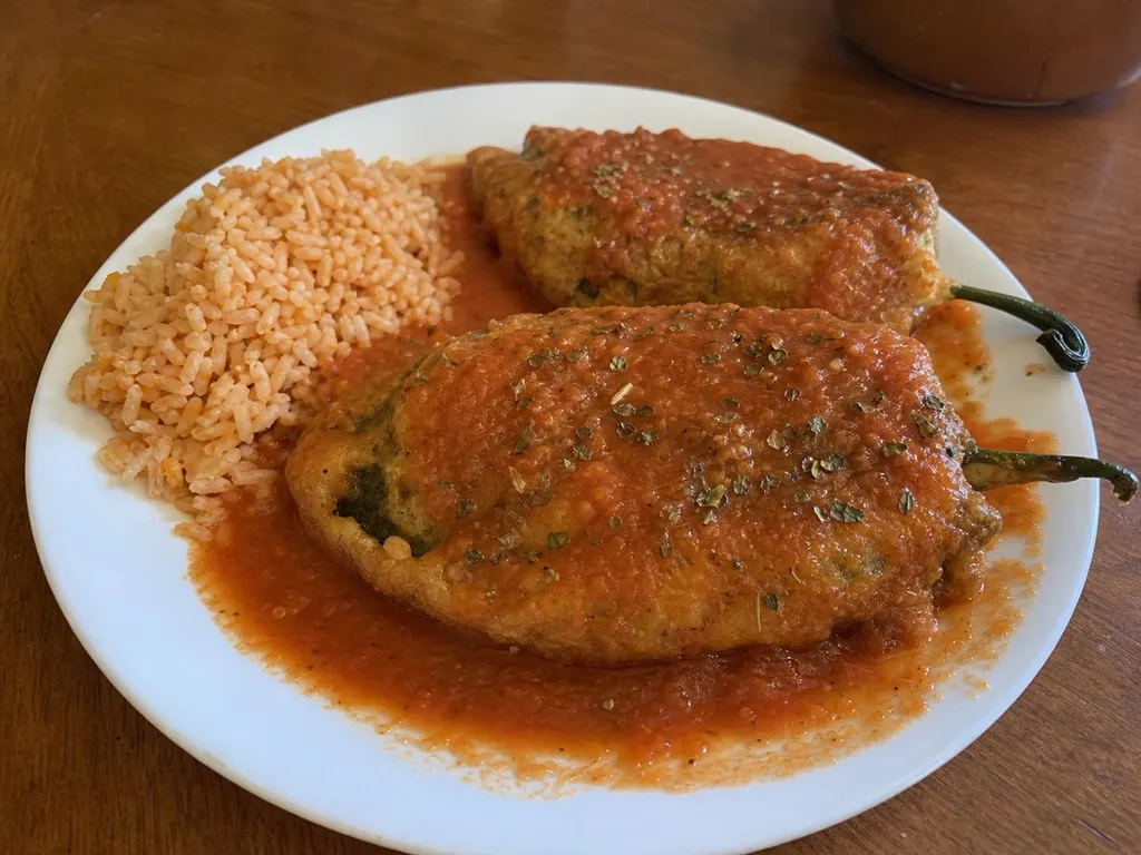 Chile Rellenos — plated and served