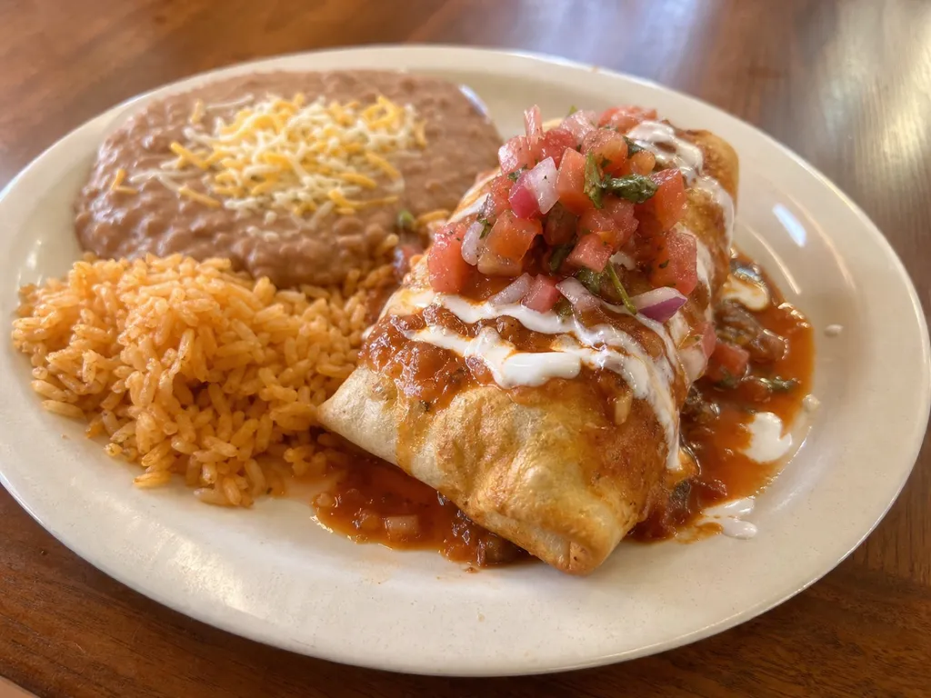 Chimichanga — plated and served