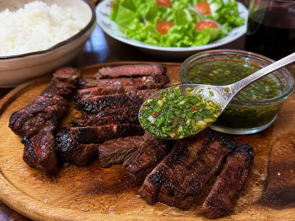 Chimichurri — plated and served