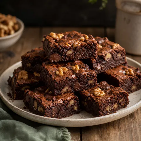 Chocolate Chunk and Walnut Brownies — Desserts recipe