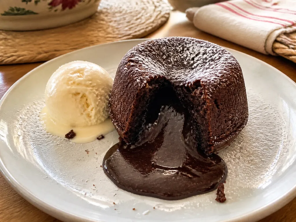Chocolate Lava Cake — plated and served