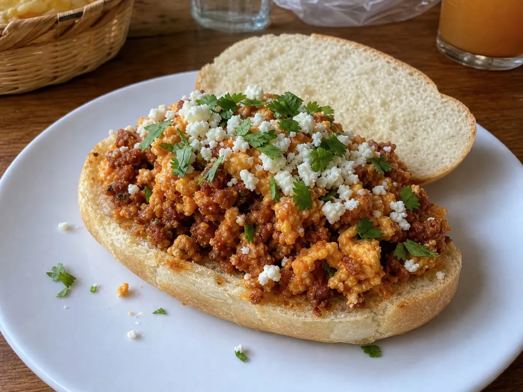 Chorizo and Egg — plated and served