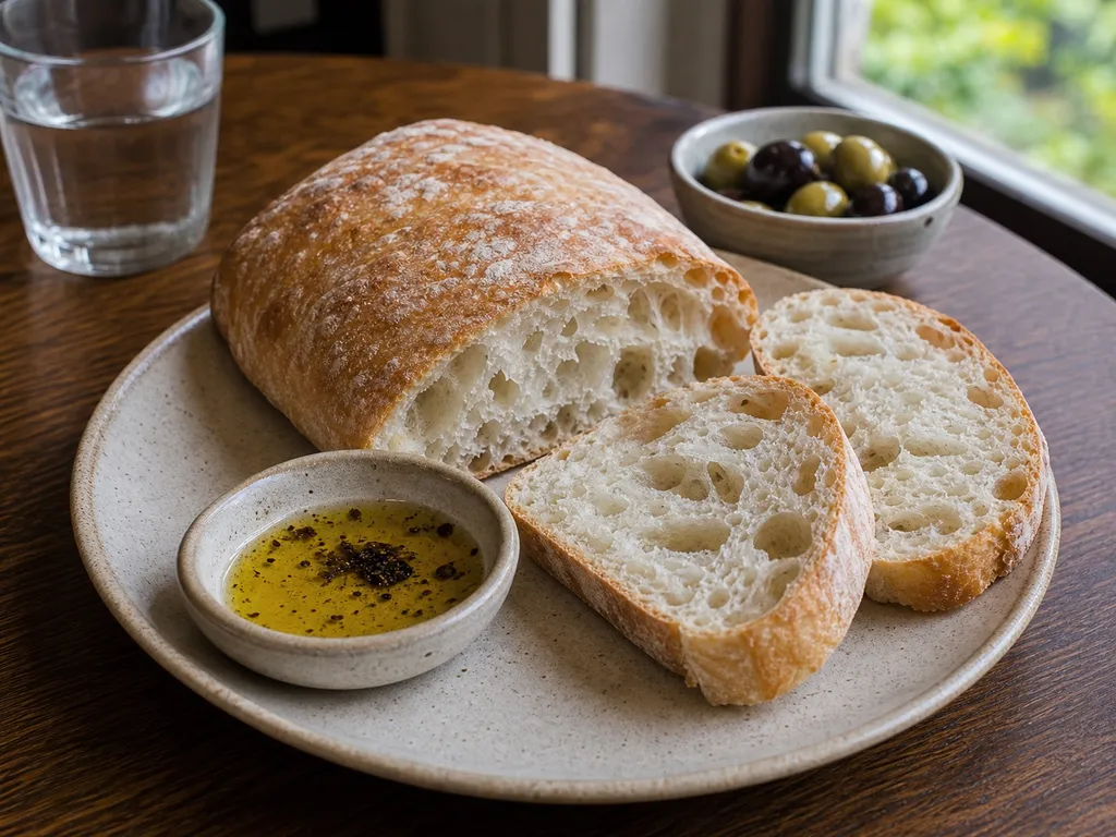 Ciabatta — plated and served