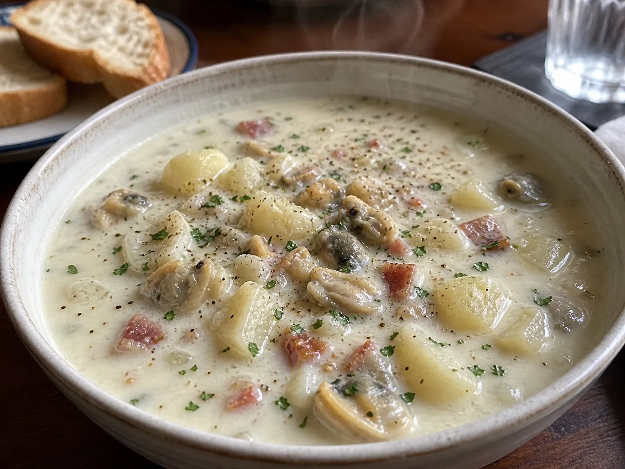 Clam Chowder — served