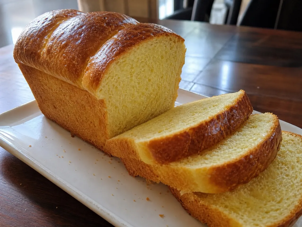 Classic Brioche Loaf — served