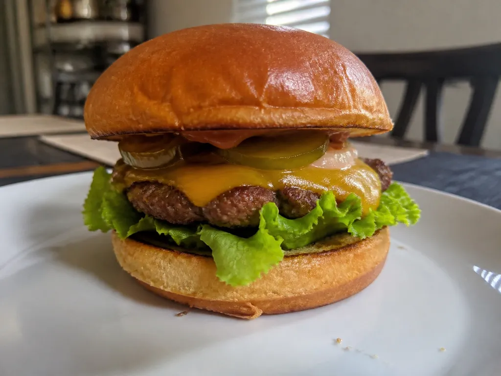 Classic Cheeseburger — plated and served