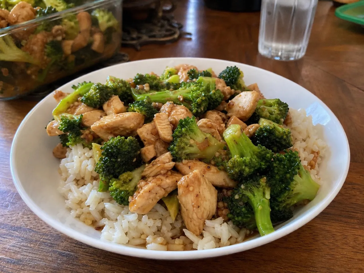 Classic Chicken and Broccoli Rice Bowl — served