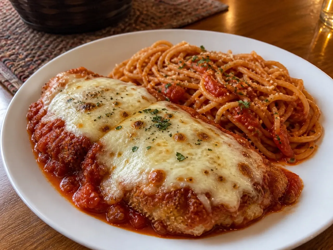 Classic Chicken Parmesan — served