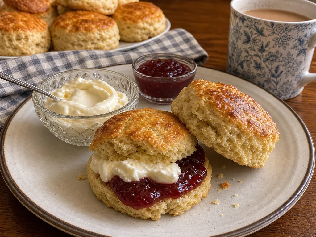 Classic Cream Scones — plated and served