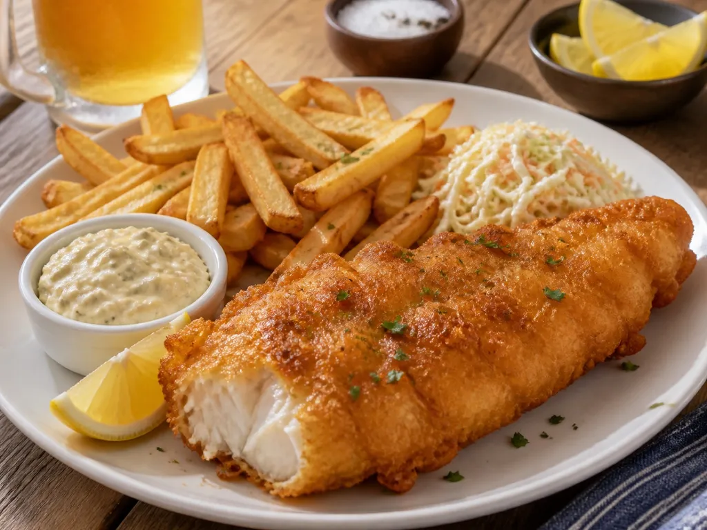 Classic Fish and Chips — plated and served