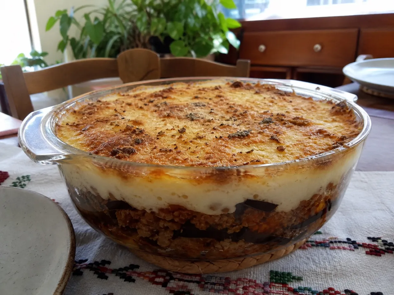 Classic Moussaka — served