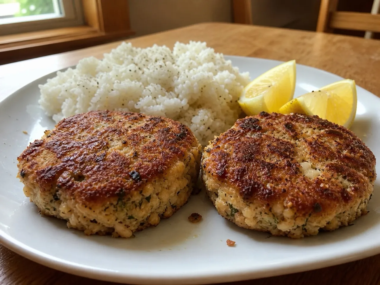 Classic Salmon Patties — served