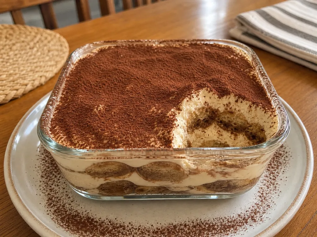Classic Tiramisu — plated and served