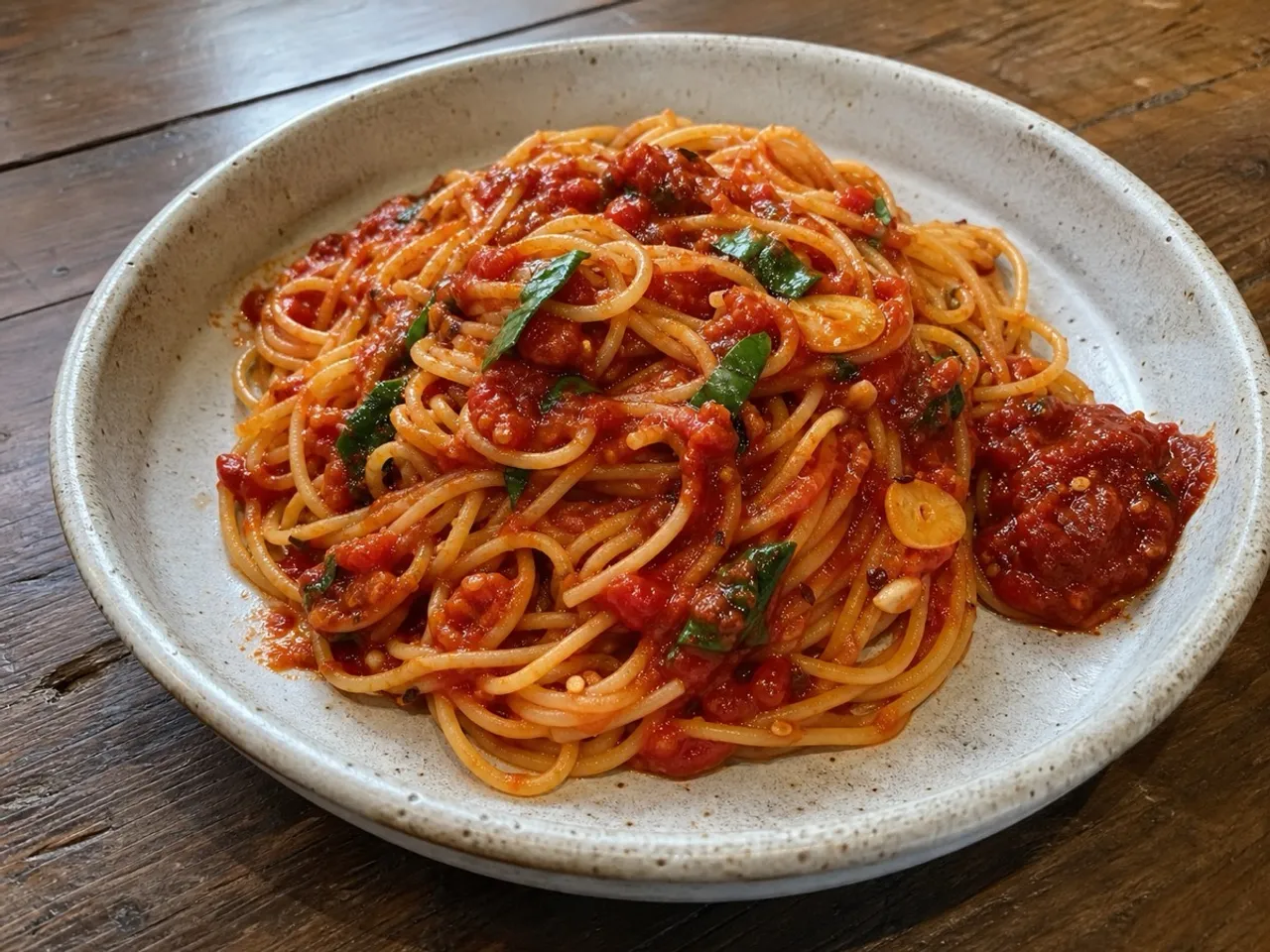 Classic Tomato Sauce (Pomodoro) — served