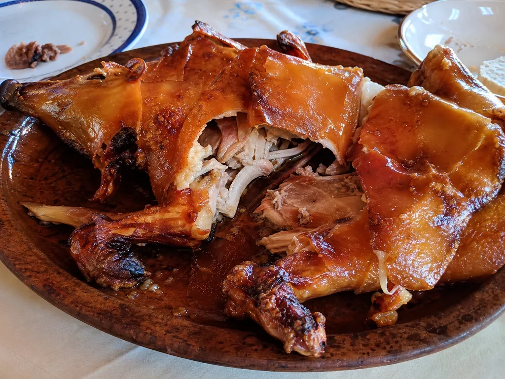 Cochinillo Asado — plated and served
