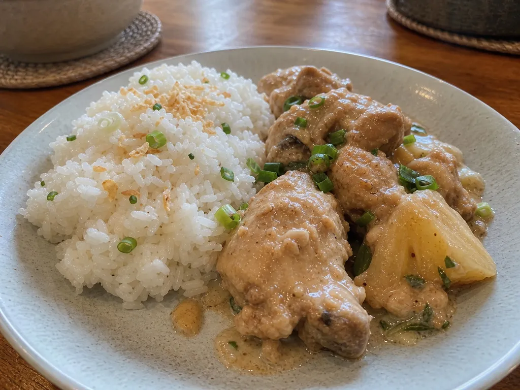 Coconut Rice — plated and served