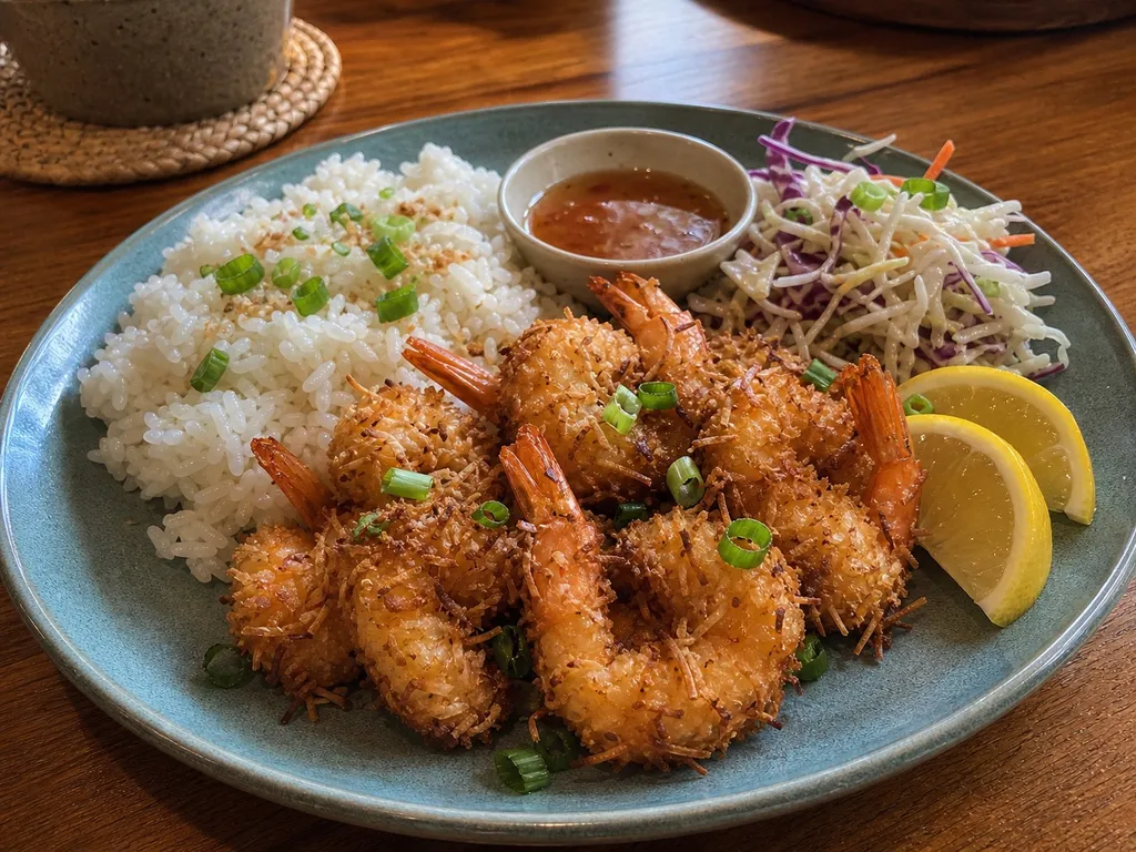 Coconut Shrimp — plated and served