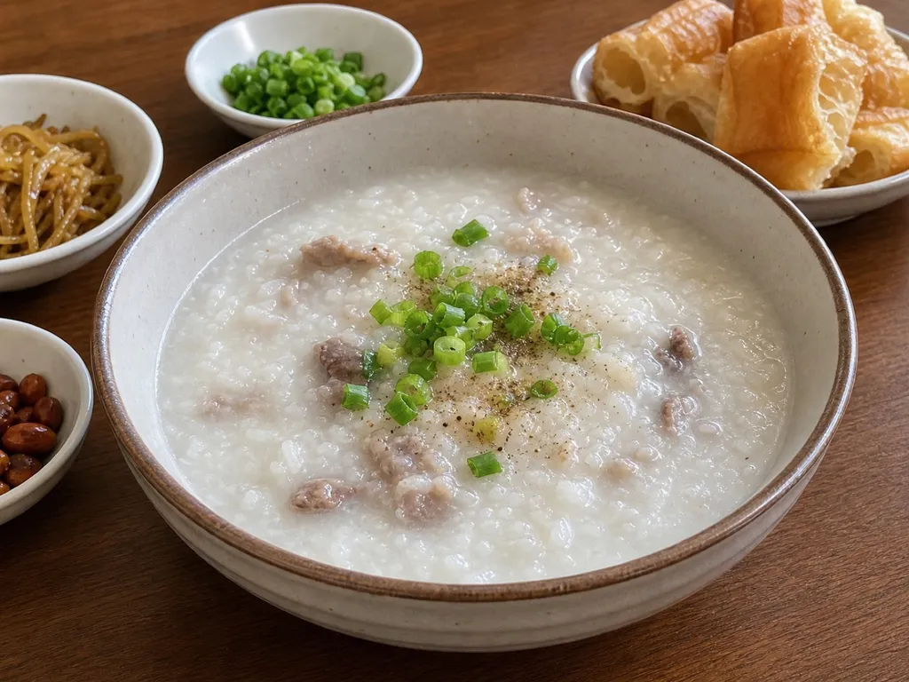 Congee — plated and served