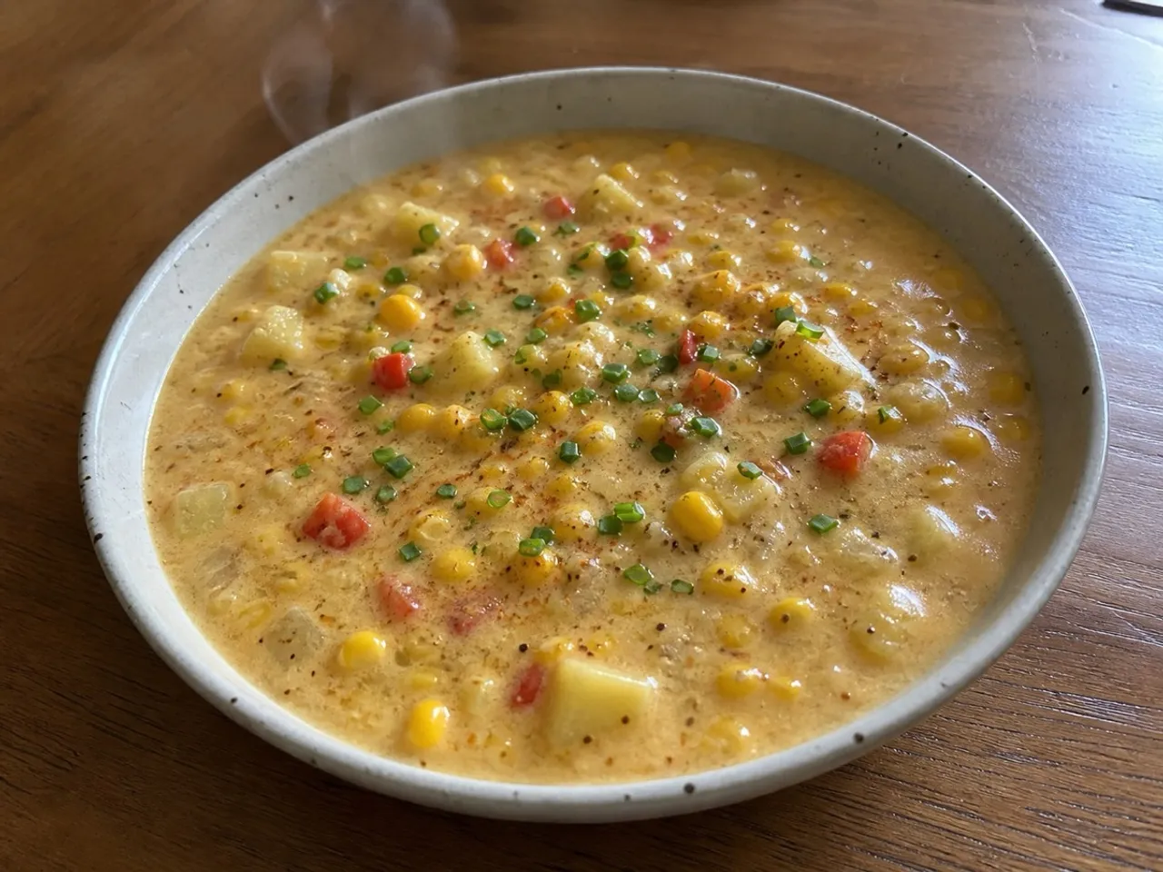 Corn Chowder — served