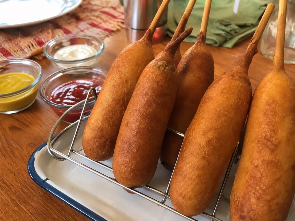 Corn Dogs — plated and served