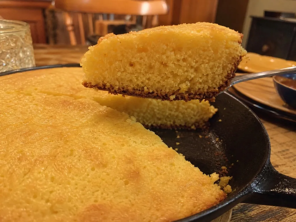 Cornbread — plated and served
