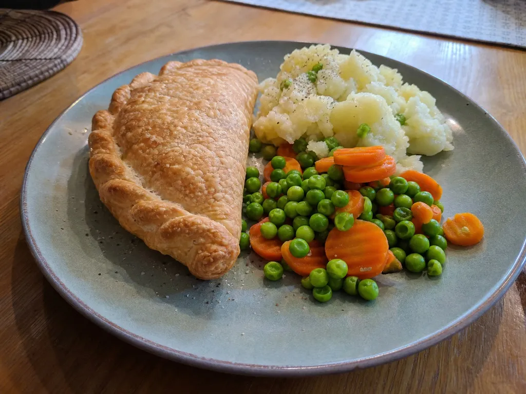 Cornish Pasty — plated and served