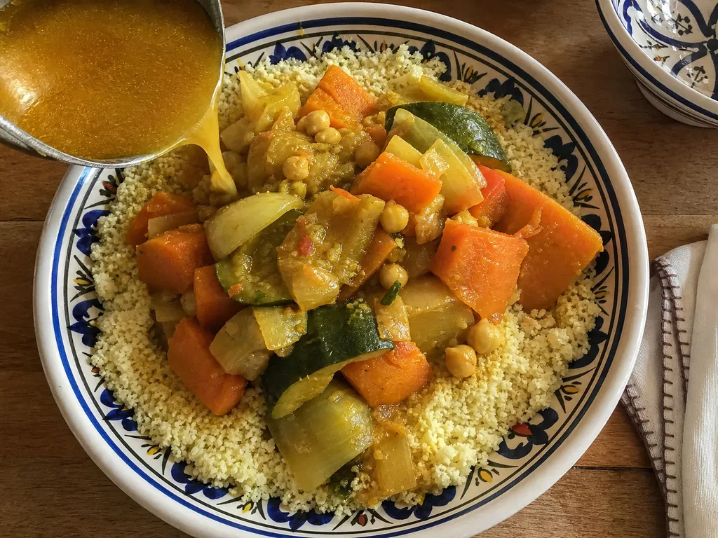 Couscous with Vegetables — plated and served