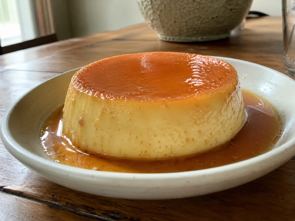 Crème Caramel — plated and served