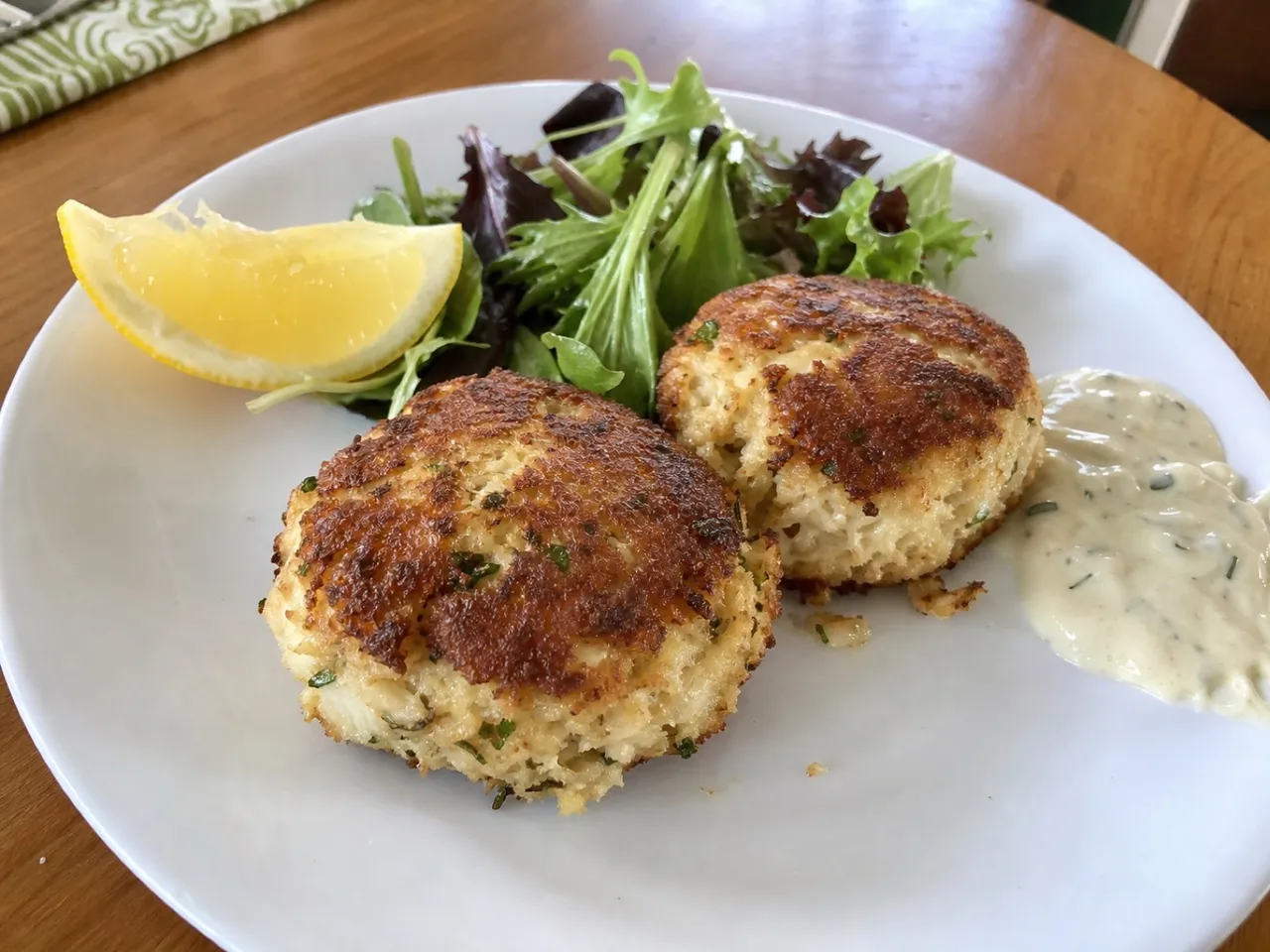 Crab Cakes — served