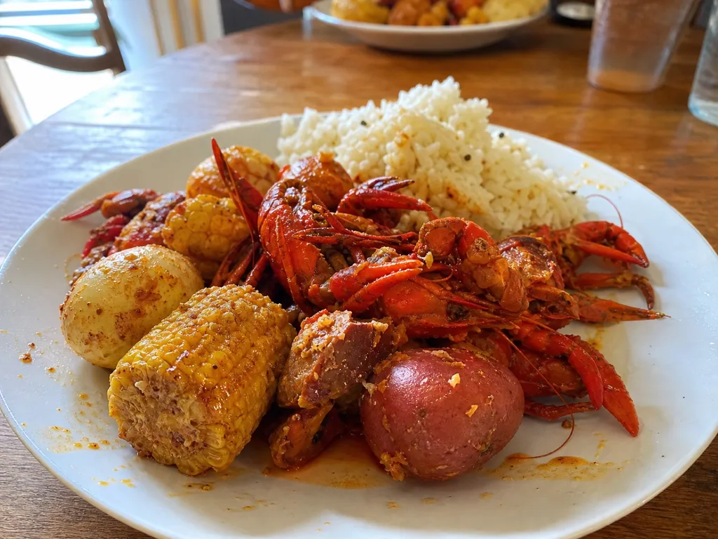Crawfish Boil — plated and served